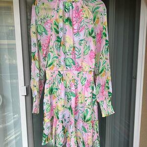 Lilly Pulitzer Pink and Green Floral Dress